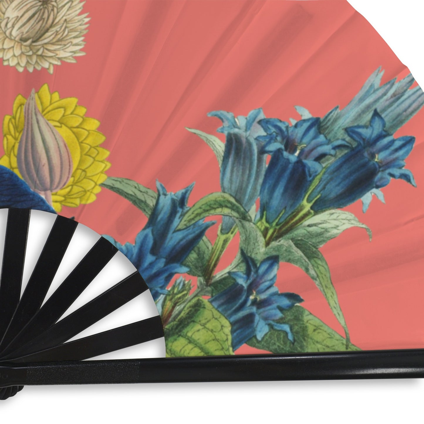 CORAL Floral Folding Clack Fan