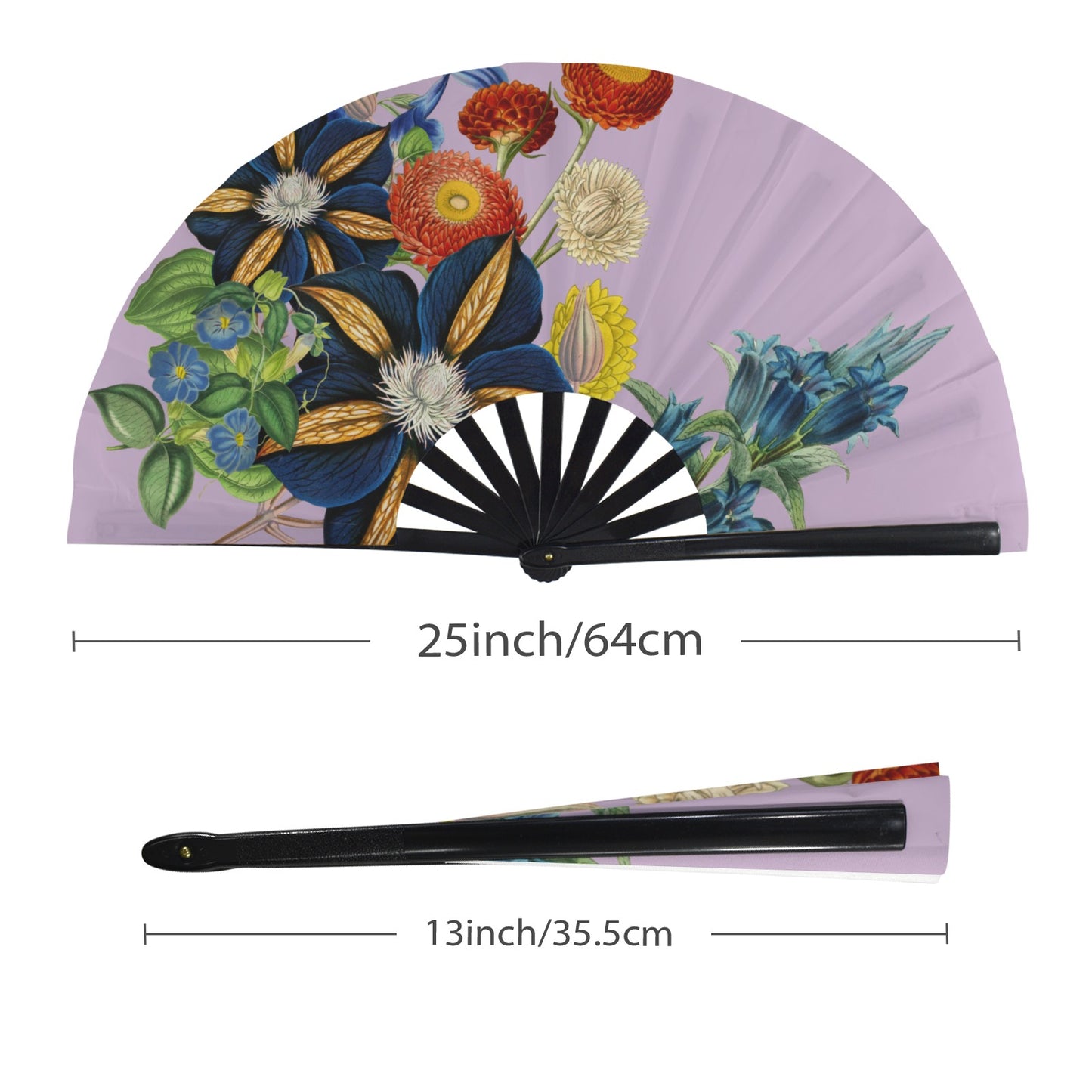 LILAC Floral Folding Clack Fan