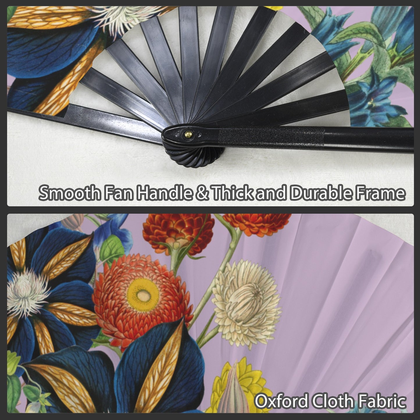 LILAC Floral Folding Clack Fan