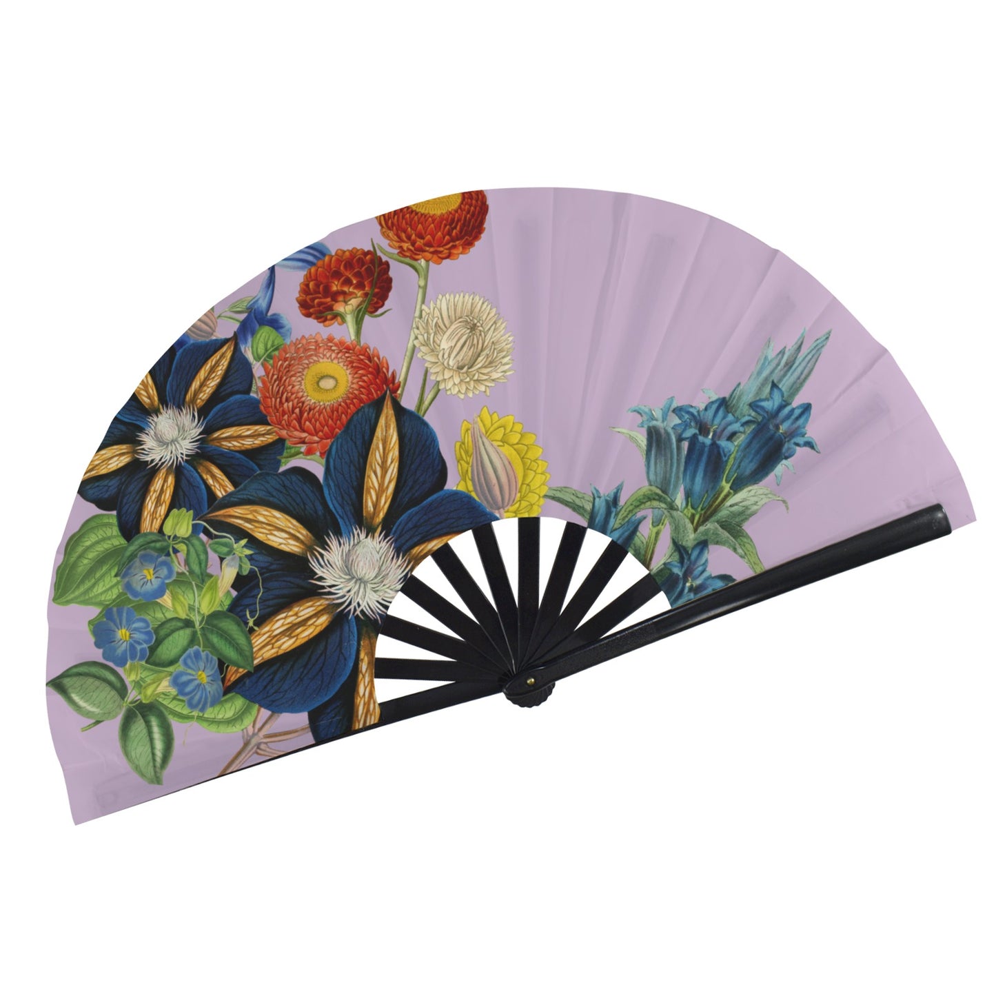 LILAC Floral Folding Clack Fan
