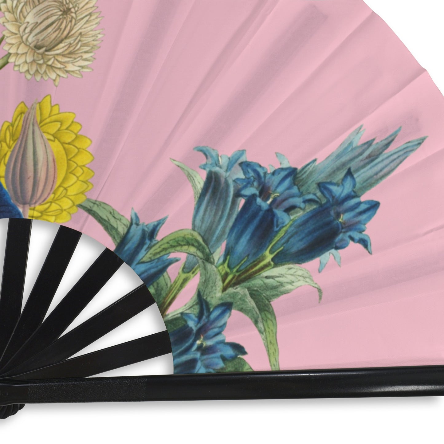PINK Floral Folding Clack Fan