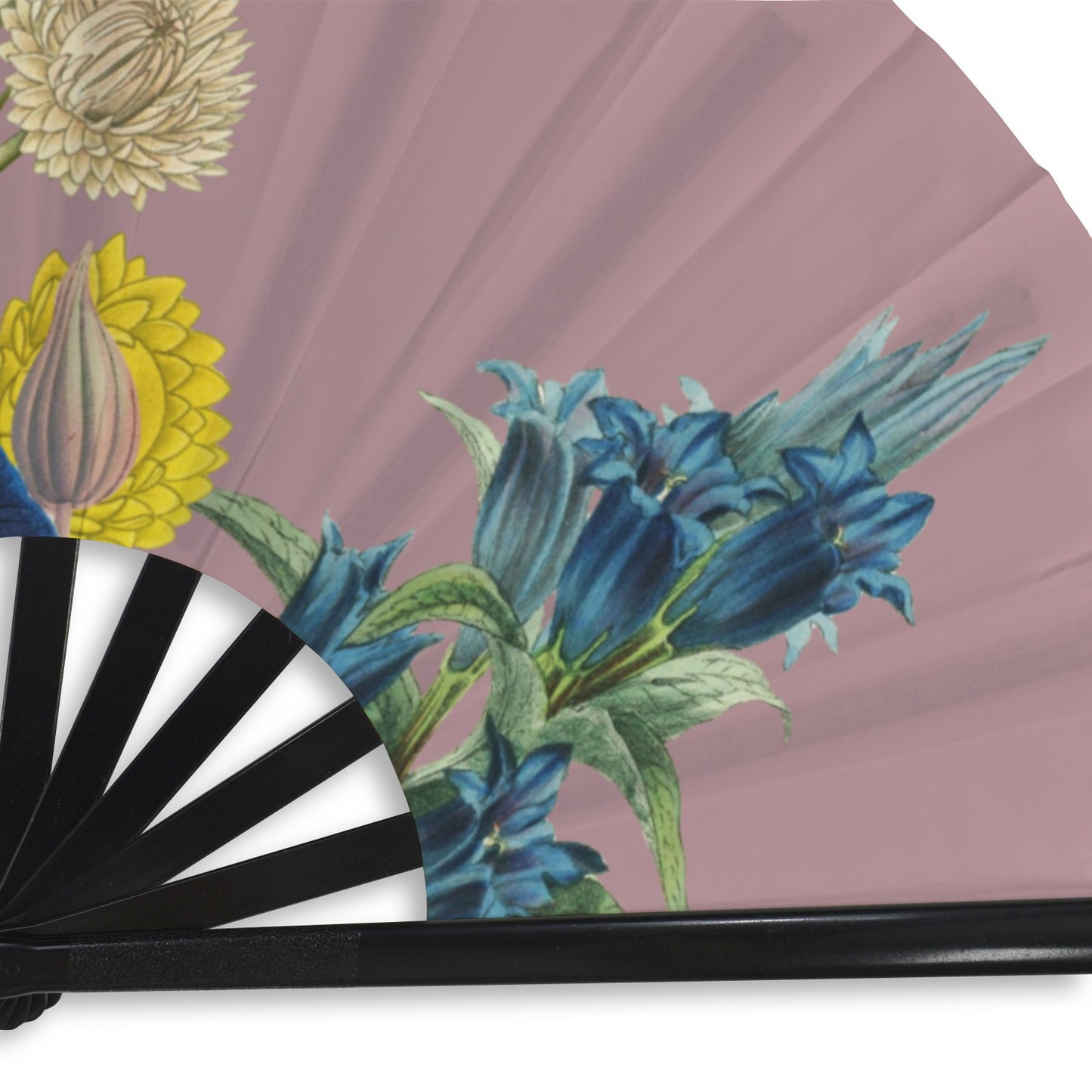 MAUVE Floral Folding Clack Fan